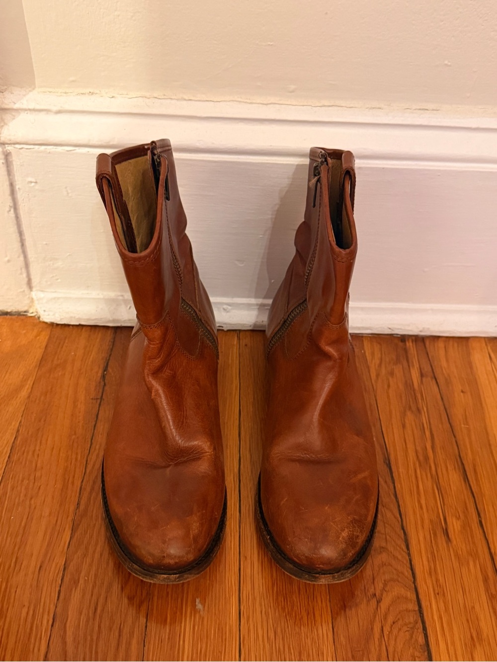 Women’s Frye Leather Zip Ankle Boots - Brown